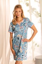 Chemise de nuit en coton aquablauw Ascafa - Blauw - Taille - 46