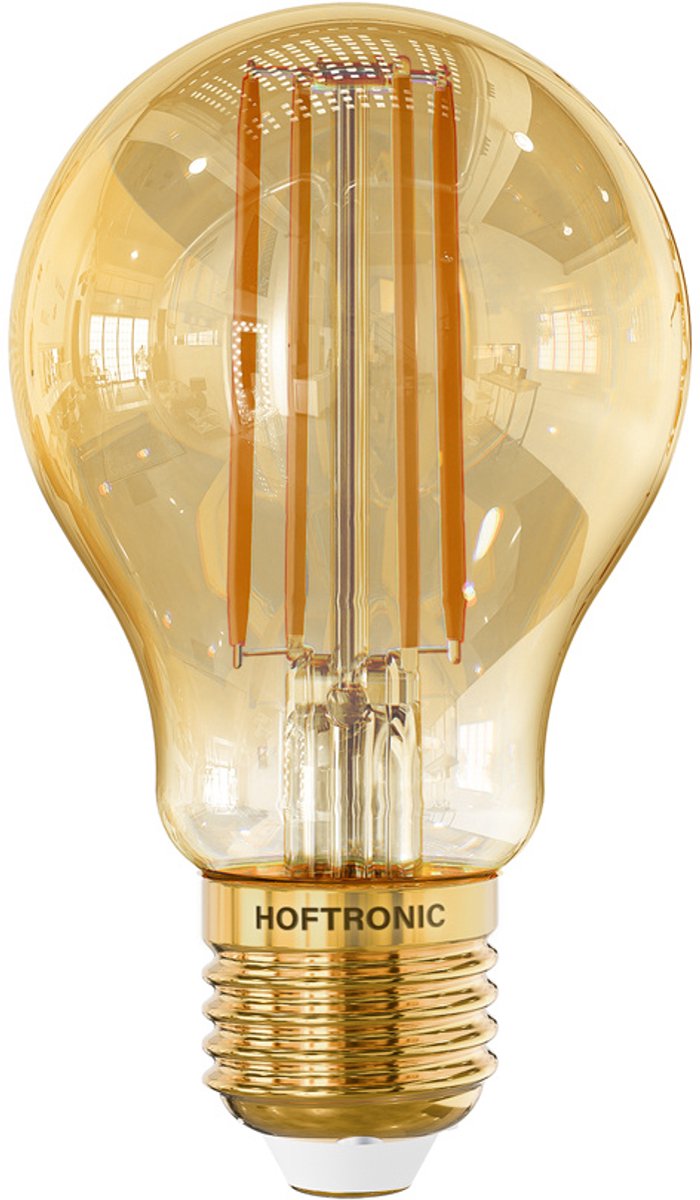 HOFTRONIC Smart E27 LED Filament Lamp - 7 Watt 806 lumen - A60 Amberkleurig glas - 1800-3000K Dimbaar