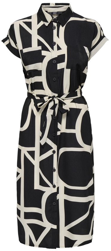 ONLY ONLHANNOVER S/S SHIRT DRESS NOOS WVN Dames Jurk - Black Birch Logo