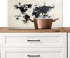 Carte Du Monde - Encre, Noir