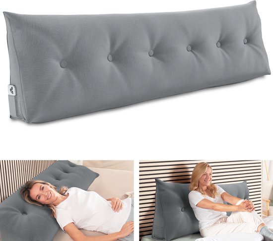 RAKTOV Driehoekig hoofdkussen met afneembare hoes, luxe lumbaal rugkussen, driehoekig leeskussen, effen kleur, wigvormig hoofdkussen voor op bed, bank, slaapkamer, 180 x 50 x 20 cm, beige RAKTOV Driehoekig hoofdkussen met afneembare hoes, luxe lumbaal rugkussen, driehoekig leeskussen, effen kleur, wigvormig hoofdkussen voor op bed, bank, slaapkamer, 180 x 50 x 20 cm, beige