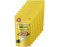 Chocosmiles Peanuts 8x85 gram | Chocolade 90% minder suiker & glutenvrij | Snoepgoed en chocolade | Traktatie