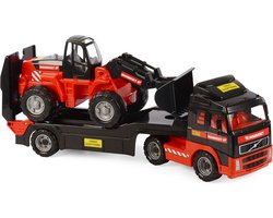 foto van Cavallino Mammoet Vrachtwagen met Aanhanger en Graafmachine