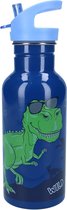 Prêt Take A Sip Drinkfles - Blauw - Dino