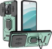 Coverup Case - Convient pour Xiaomi Redmi Note 14 Pro 5G / Poco X7 Case - Coverup Ring Kickstand Back Cover avec Camera Shield - Vert