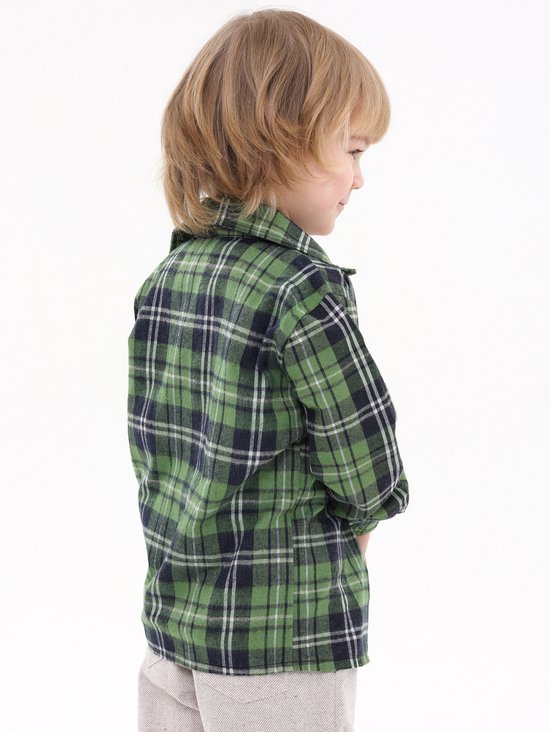RobyKris Kids Overhemd - Lange mouw - Flanel - Maat 116-122 - Back to School
