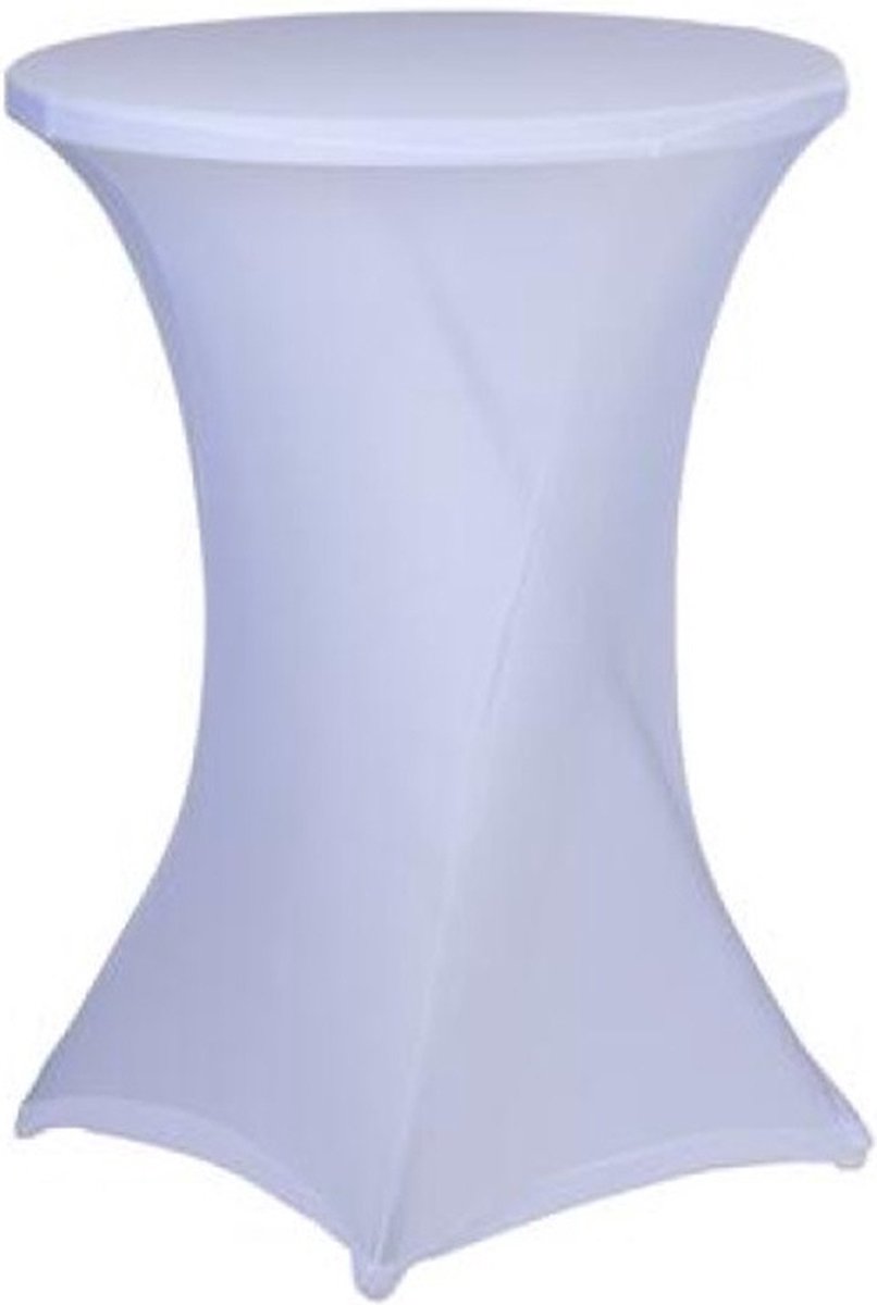 Alpina afdekhoes voor een statafel - wit - spandex elastiek - 90 x 115 cm - tafelhoes