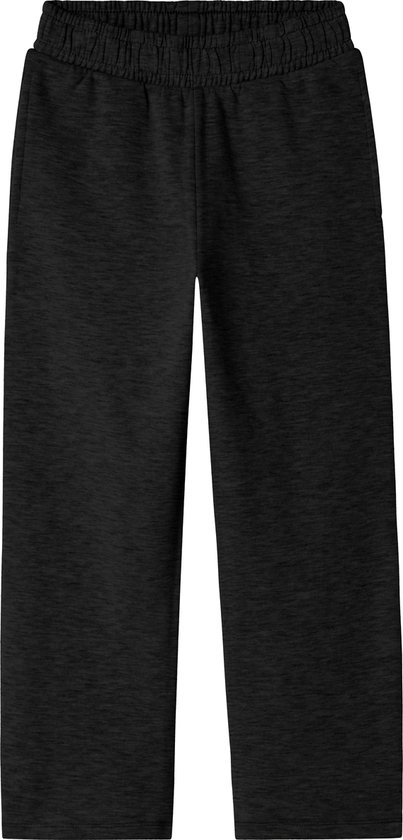 Zwarte gemêleerde joggingbroek voor jongens met elastische tailleband.