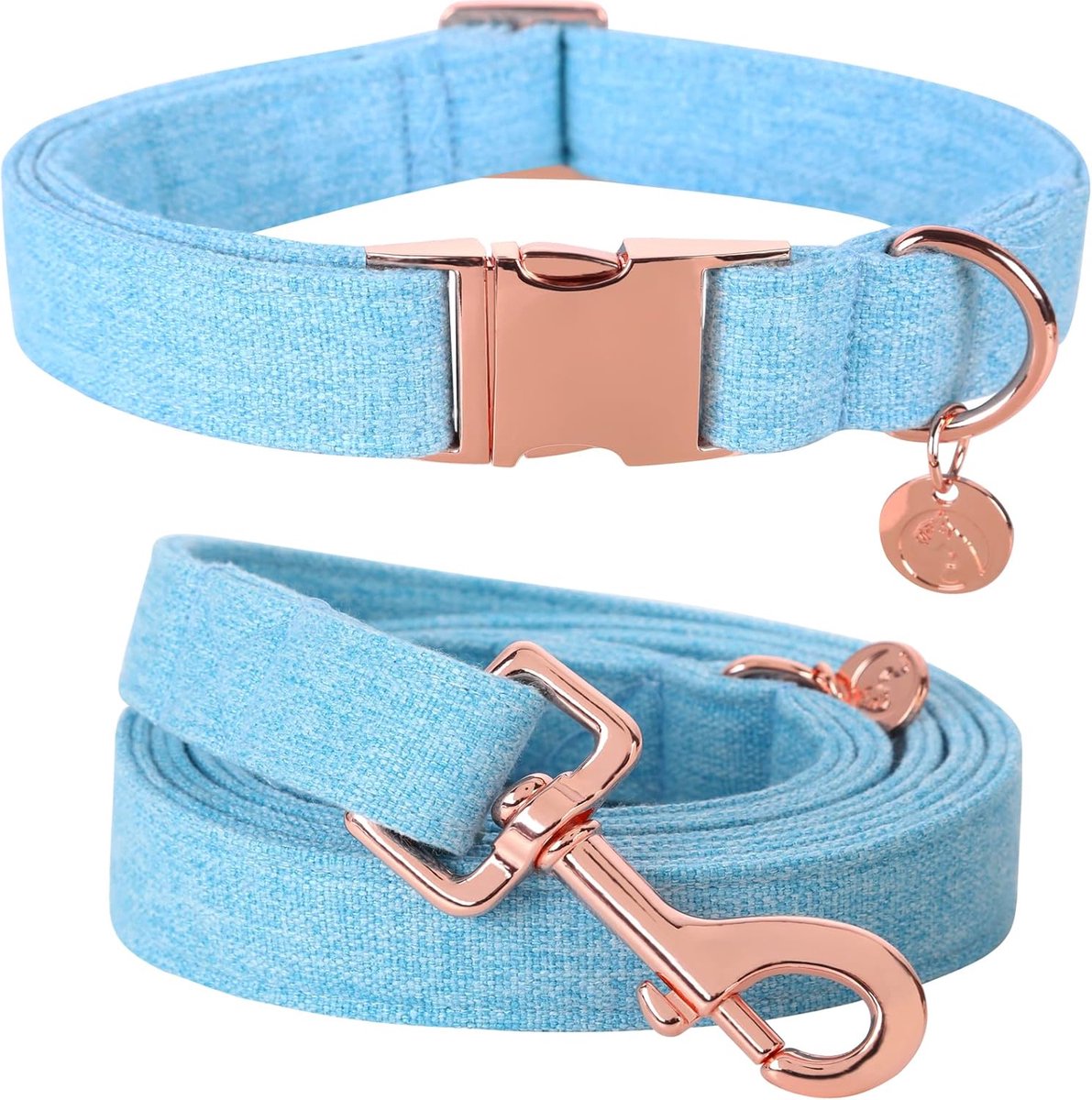 JGS ® Hondenhalsbanden blauw, hondenhalsbanden en riem van blauwe hondenhalsband, comfortabele verstelbare hondenhalsband voor kleine middelgrote honden