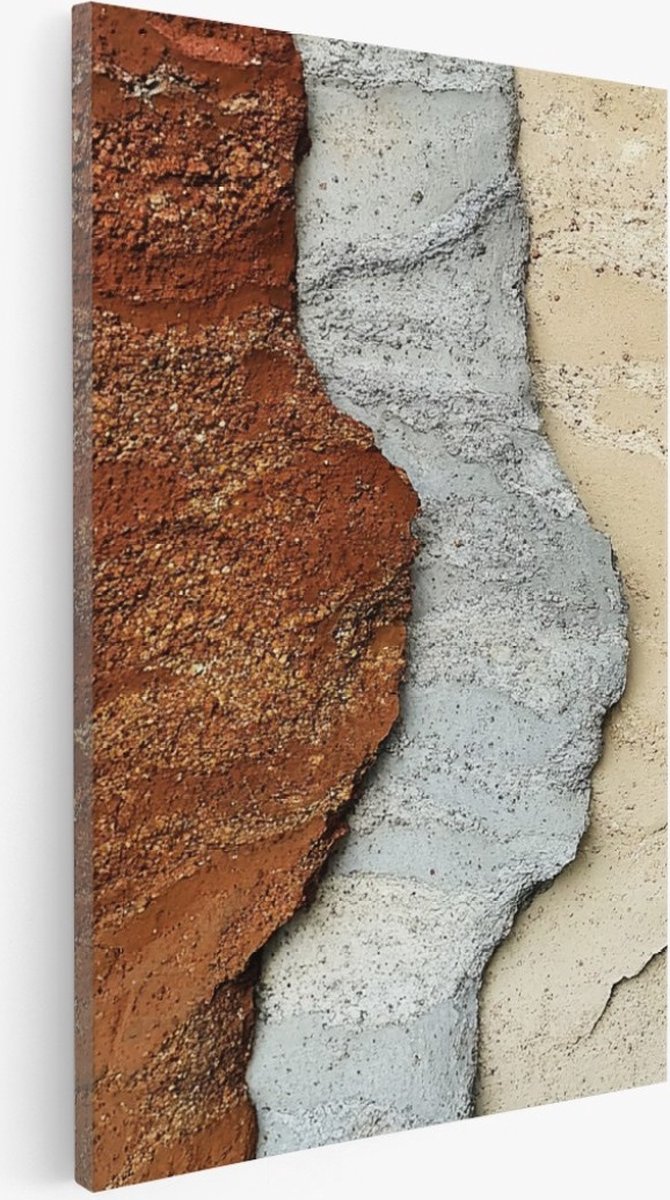 Saammp Canvas Schilderij - Gekleurd steen - Abstract - 40x60 - Foto op canvas - Wanddecoratie - Muurdecoratie Woonkamer - Slaapkamer decoratie - Canvas Print Multicolor