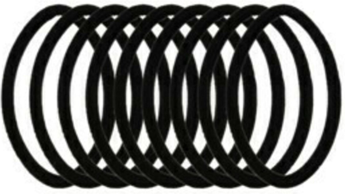 Zenner Haarelastiek Metal Free Bamboe Zwart - 9 stuks