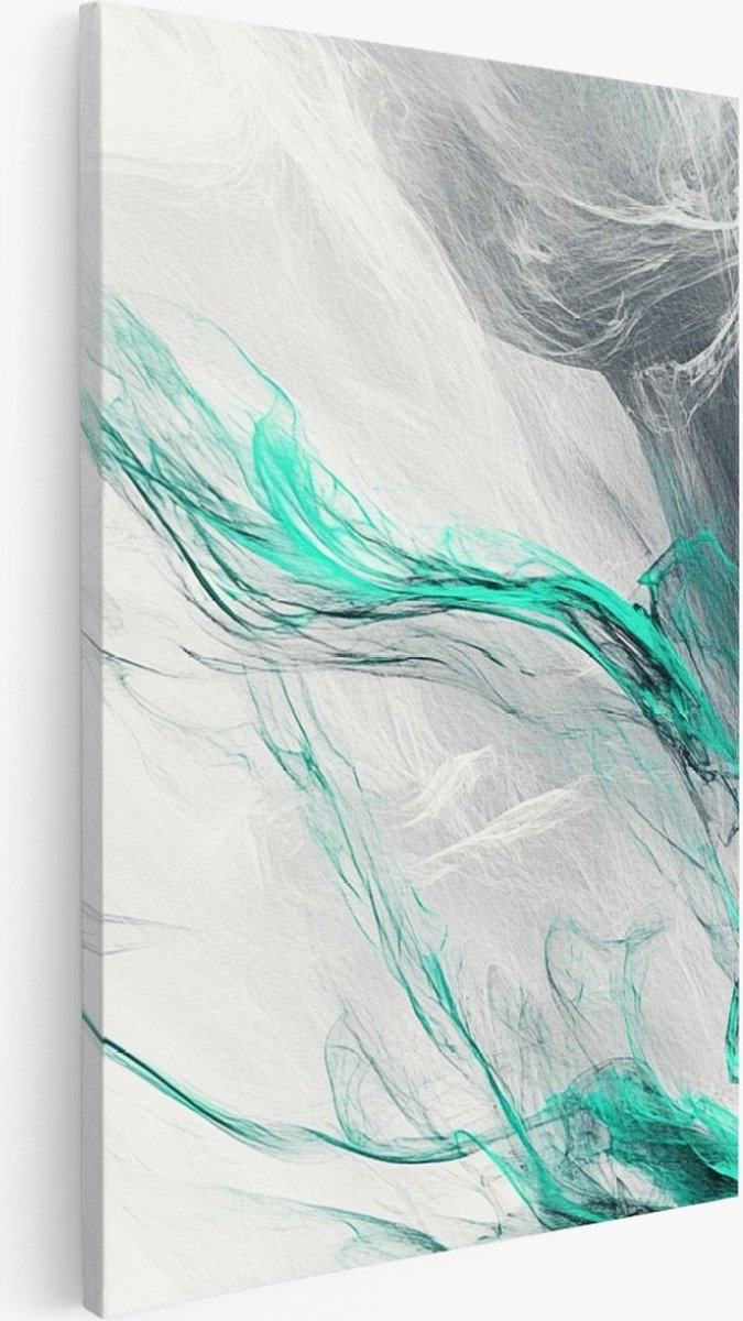 Saammp Canvas Schilderij - vloeibaar - Dynamisch - Abstract kunstwerk - 80x120 - Foto op canvas - Wanddecoratie - Muurdecoratie Woonkamer - Slaapkamer decoratie - Canvas Print Multicolor