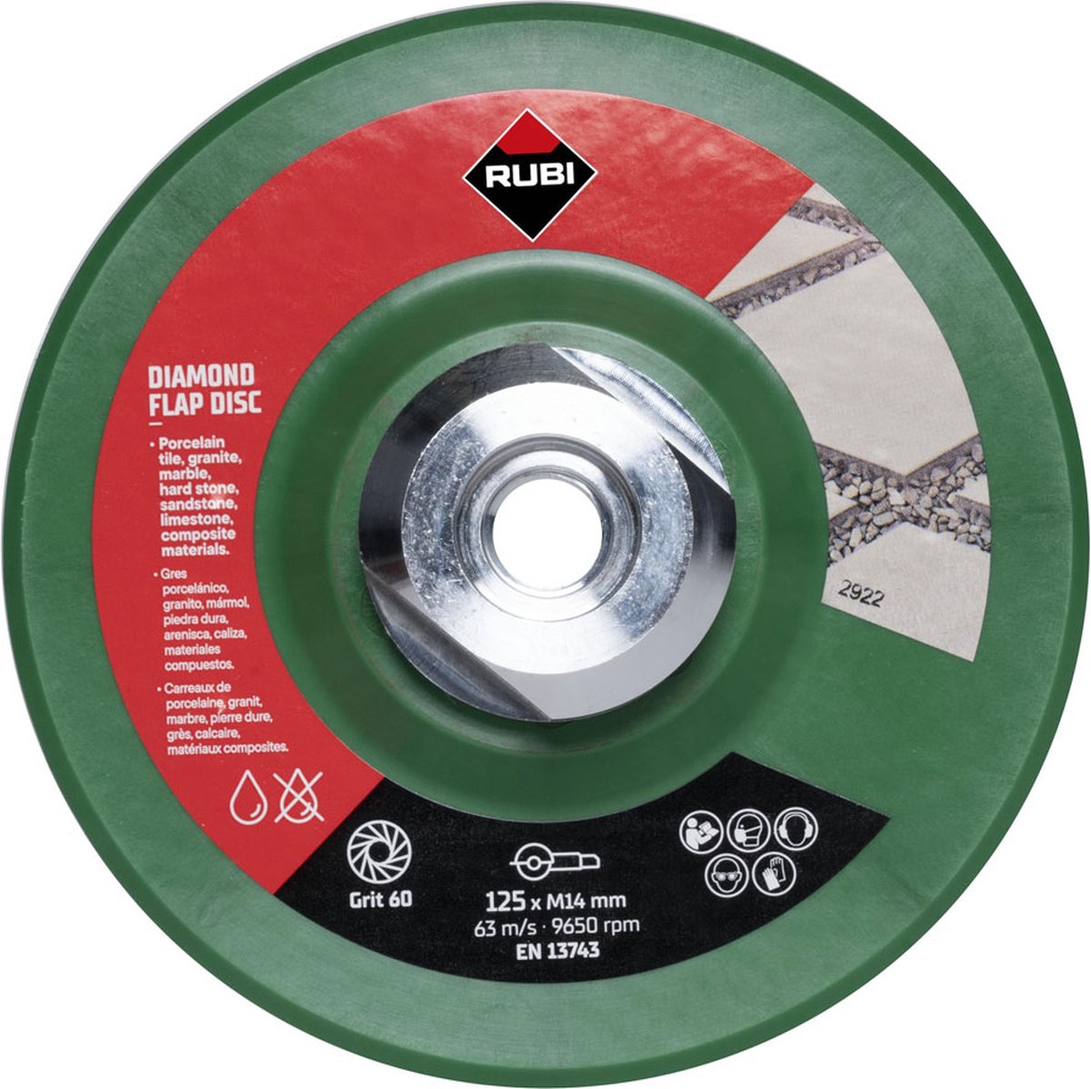 Rubi Flap Disc Diamant Lamellenschijf 125 mm Korrel 50/60