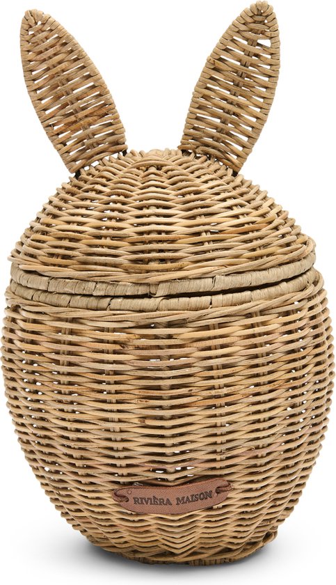 Riviera Maison Decoratief mandje paashaas Bruin - Easter Rabbit Opbergmandje - Rattan - (ØxH)16.5x19