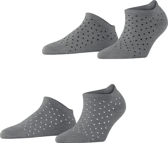 ESPRIT Socquettes Femme Fine Dot 2-Pack - Coton Bio Respirant à Pois, Confort Quotidien