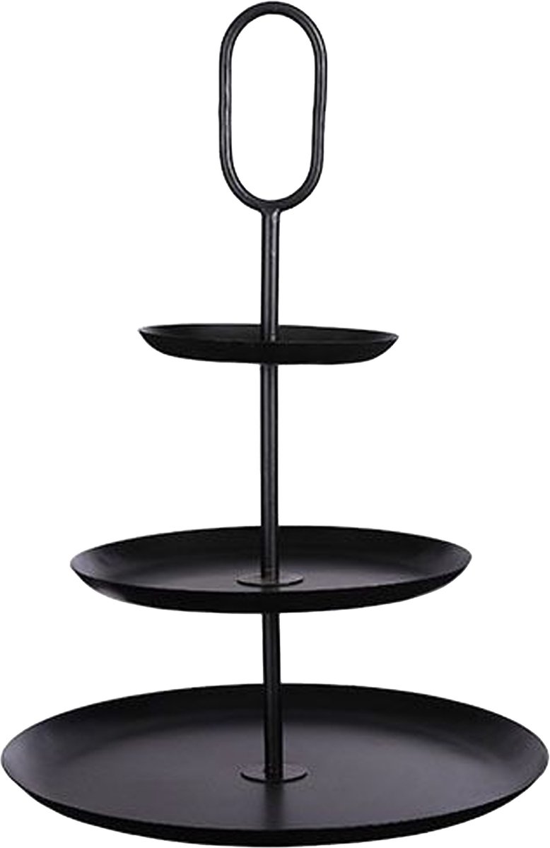Mica Decorations Rama Ronde Etagère - H55 x Ø38 cm - Ijzer - Zwart