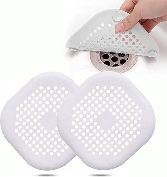 Afvoerzeef, 2 Stuks Afvoerbescherming, Afvoer Protector Filter, Afvoerzeef Siliconen, voor Badkamer, Keuken, Gootsteen(2 Zwart