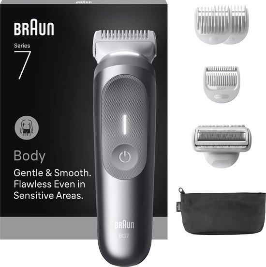 Braun Body Groomer Series 7 BG7550 +6 Verzorgingstools - Trimmen & Scheren - Waterdicht - Grijs