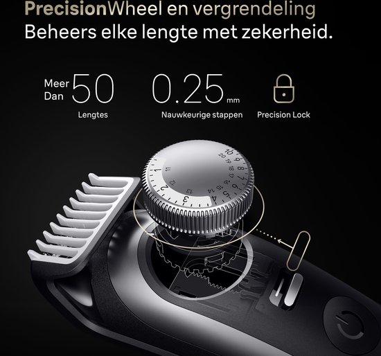 Braun Tondeuse À Barbe Series 9 BT9520 + 7 Outils De Barbier - ProBlade - 52 Longueurs - Chrome