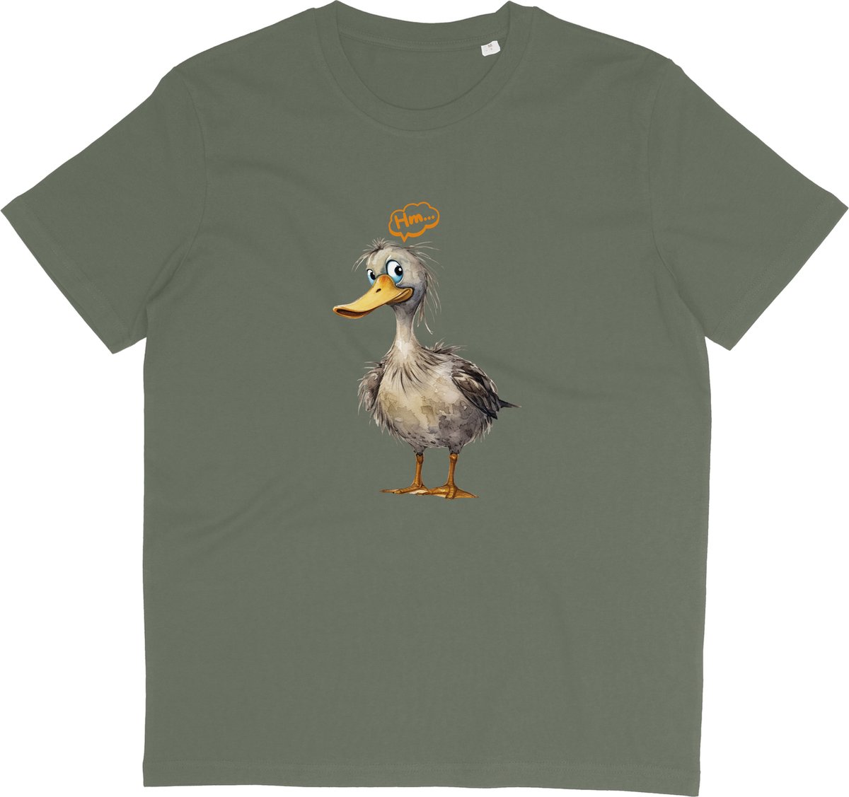 Grappig Dames Heren T Shirt - Eend - Khaki - Korte Mouw - Ronde Hals - 3XL