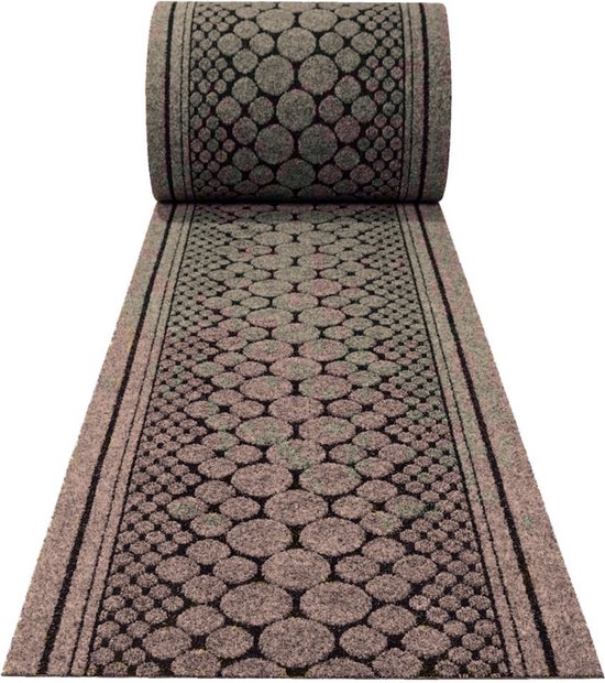 JYG tapijtloper Stone Bruin 66 x 350cm Keukenloper - Anti Slip - snijdbaar