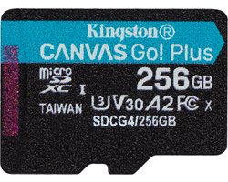 Kingston Technology 256GB microSDXC Canvas Go! Plus Gen4 200R A2 U3 enkel pakket zonder adapter