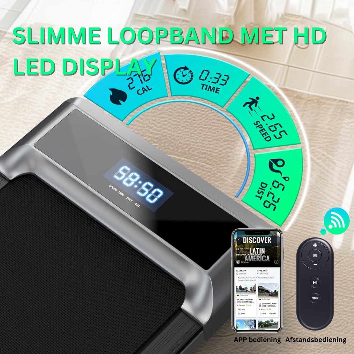 Afbeelding 3 van ApexArte® Loopband Inklapbaar - Wandelband Fitness - Treadmill