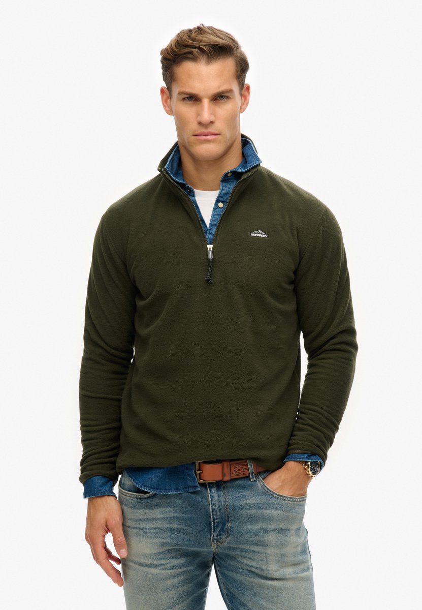 Superdry Polar Fleece met halflange rits Heren Truien Groen
