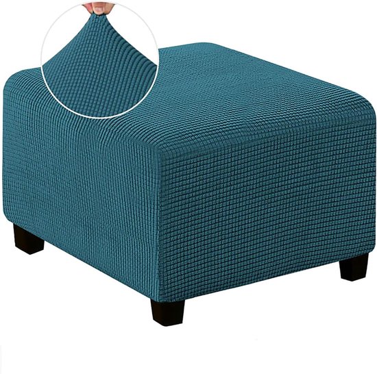 DUJUIKE Ottomanhoezen Slipcover Vierkante Ottomanhoezen Beschermer voor Voetensteun Voetenkruk Meubels Stretch Comfortabel Fluweel met Elastische Bodem (Lengte & Breedte: 33-46cm, Hoogte: 38–46 cm