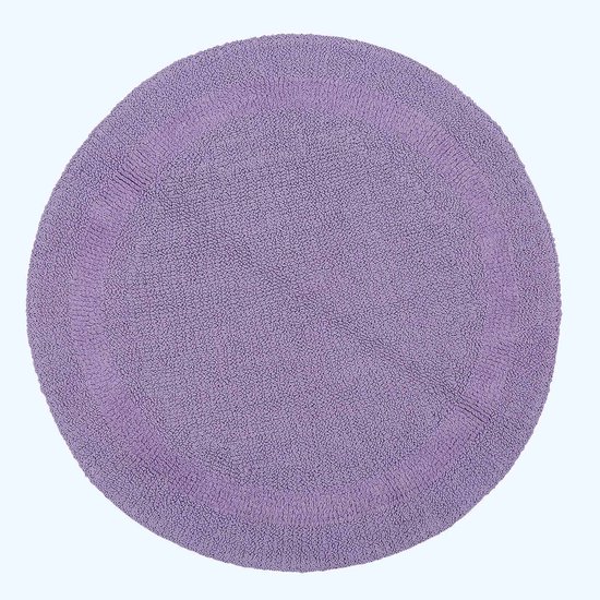 Homescapes Ronde Badmat Lila 80 cm Gemaakt van 100% Katoen