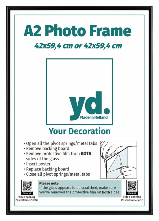 Cadre Photo Aurora Votre Décoration - 42x59,4cm - Zwart - A2