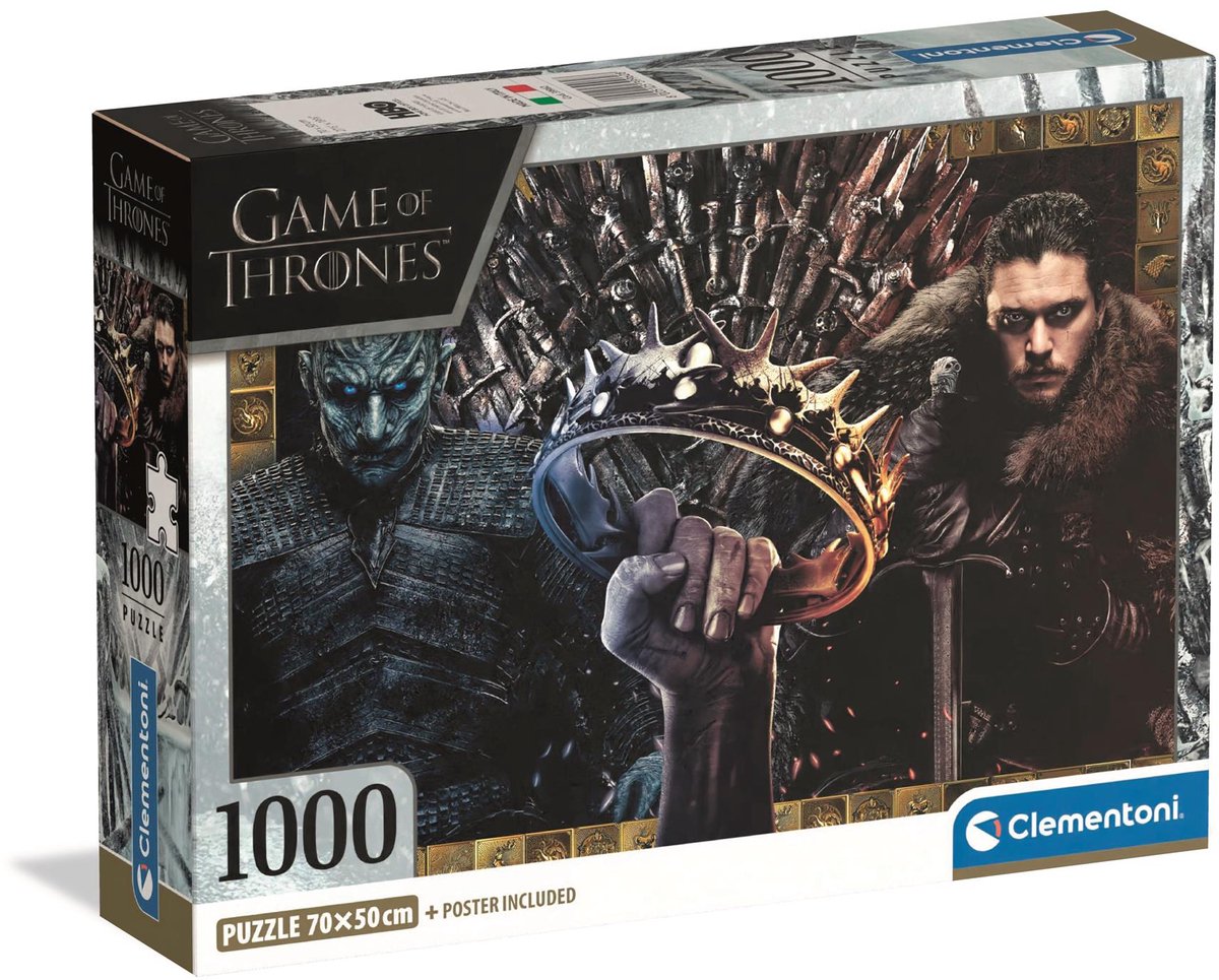 Clementoni - Puzzel - 1000 Stukjes - Game of Thrones - Puzzel Voor Volwassenen