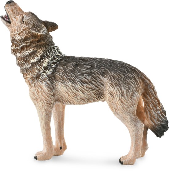 Foto: Collecta figurine huilende wolf m wilde dieren handgeschilderd miniatuur