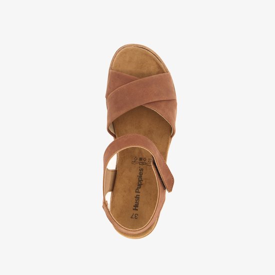 Sandales femme en cuir Hush Puppies cognac - Taille 40 - Semelle amovible