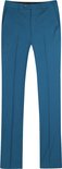Petrolkleurige nette pantalon met persvouwen en broekband.