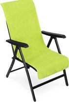 Housse de chaise en tissu éponge Zylo® - Housse de chaise de jardin - Housse de lit de plage en tissu éponge - Vert - 130 cm x 60 cm x 6 cm