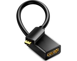 Qost - Micro HDMI naar HDMI adapter - Zwart - 4K UHD 2160p - FULL HD 1080p adapter - Compatibel met Raspberry Pi 5 , 4 / Camera / Tablet