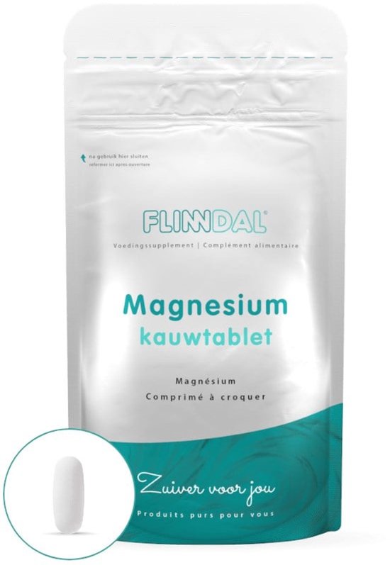 Flinndal Magnesium Kauwtablet - Voor Vermoeidheid, Spieren en Zenuwen - 90 Stuks