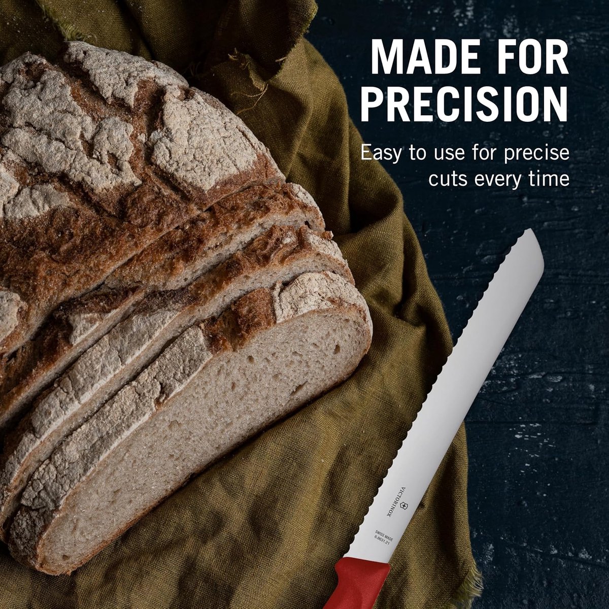 Brotmesser - Extra scherpe snede - Rood - Kunststof grip