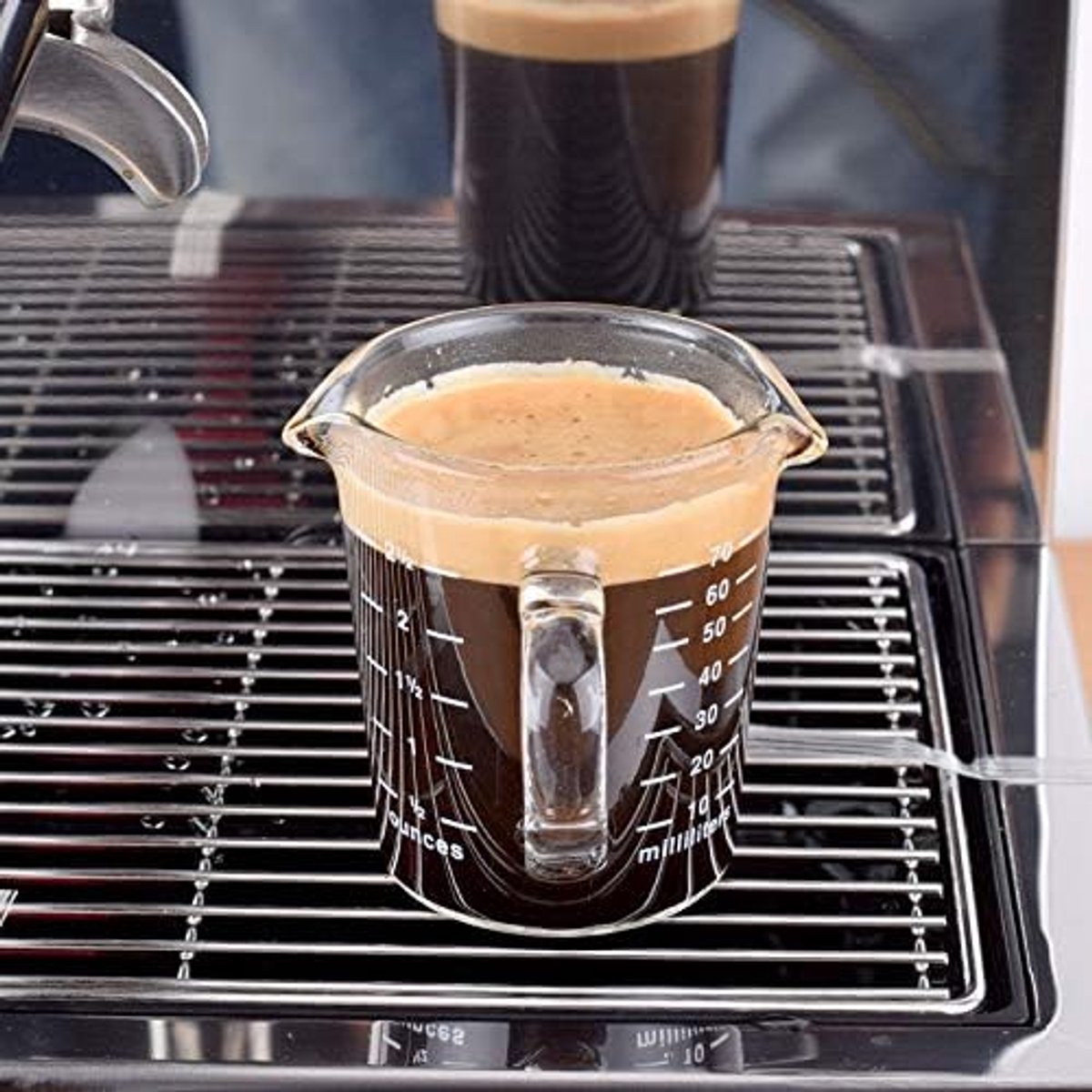 Espresso shotglas 70 ml met handvat en uitloop - perfect voor espresso - 1 stuk