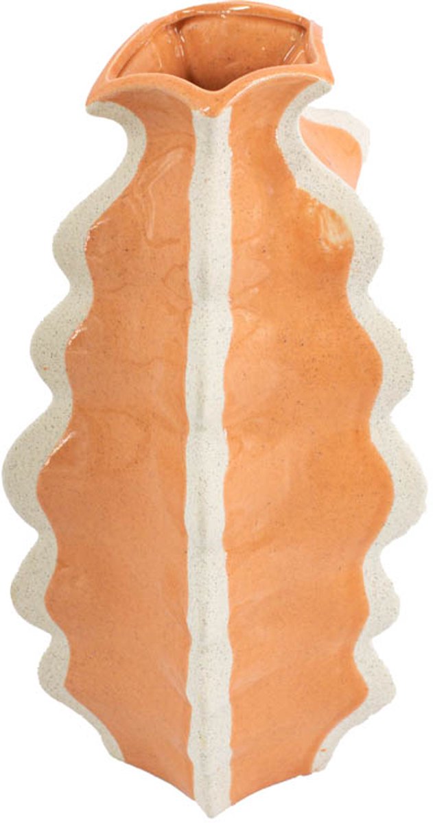 Homebound by Kolony HomeBound by KY | Aardewerk vaas stripes sandstone | bloemenvaas Oranje