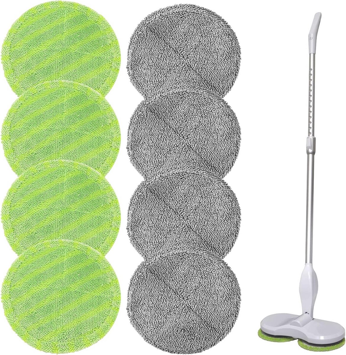 Microvezel dweilpads - 8 stuks, 16 cm, wasbare replacements voor vloeren