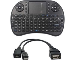 Mini Draadloos Toetsenbord met Touchpad en OTG Kabel - Compatibel met Firestick, Android TV, en meer