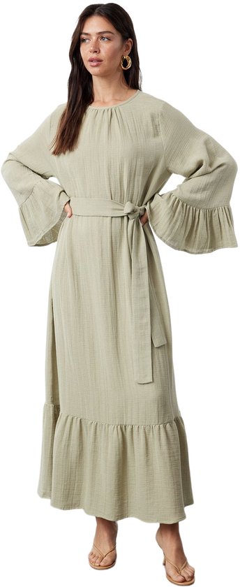 Trendyol Mintkleurige Rok Met Ruches En Geweven Mousseline-Jurk Tctss24Eb00255