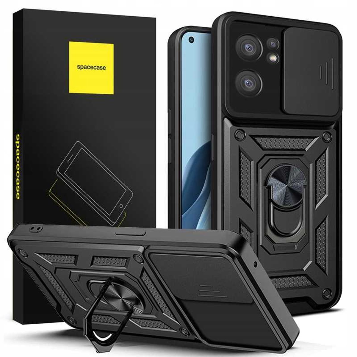 Spacecase Case Case Voor Oppo Reno 7 5G Zwarte Bescherming