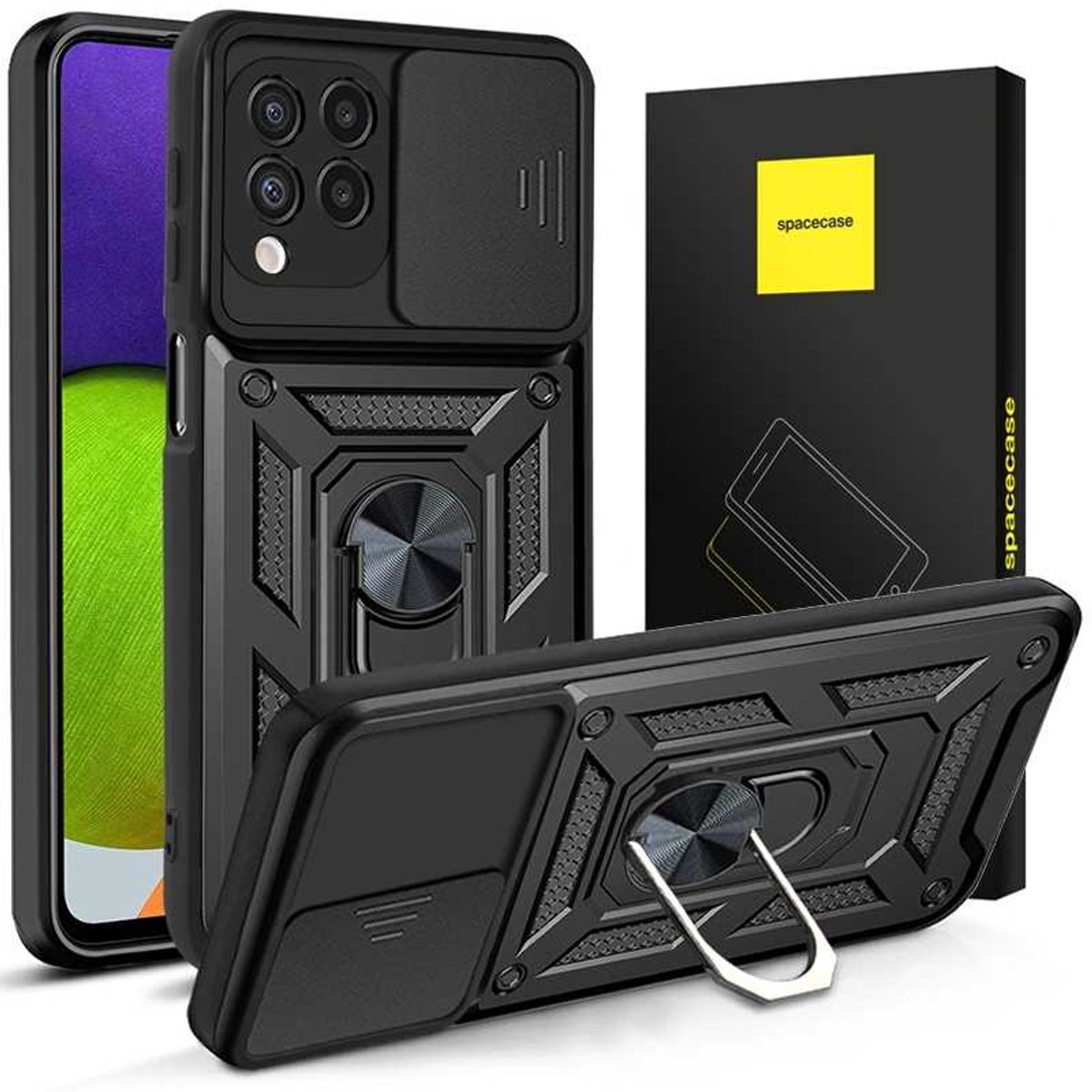 Spacecase Case Cover Voor Samsung Galaxy A22 4G Zwart