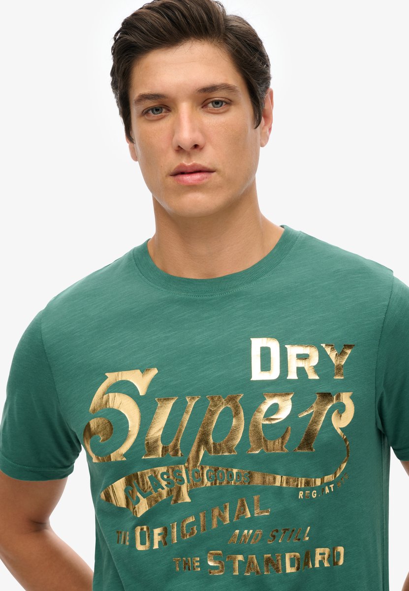 Superdry Metallic Workwear Graphic T-shirt Met Korte Mouwen M Man Groen
