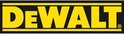 DEWALT logo op een zwart-gele achtergrond.
