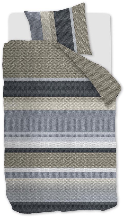 Beddinghouse Jorren dekbedovertrek - Eenpersoons - 140x200/220 - Blauw Grijs