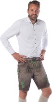 Tannhauser Lederhosen Gaudi Kort 100% Echt Leder Oktoberfest Heren Lederhosen Man -Leer- Bruin/Groen-S